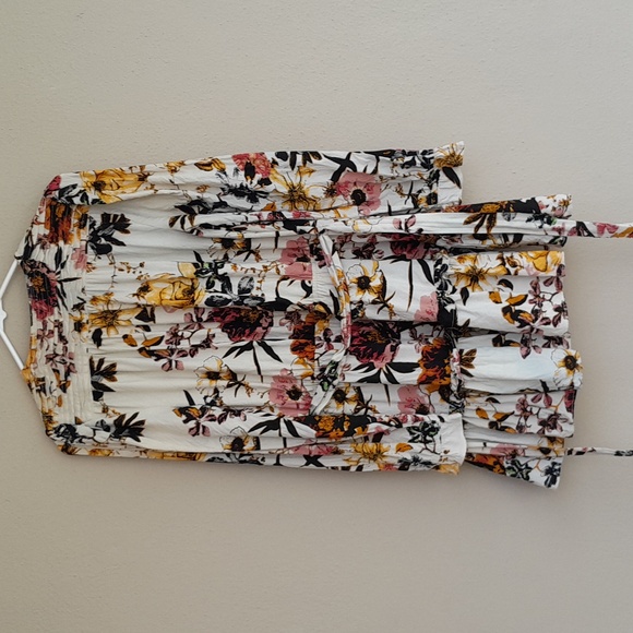 Walter Baker Nevilla Dress Floral Cotton Mini Tie Size Large - Picture 6 of 7